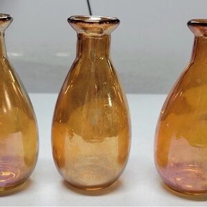 Amber Glass Vase Set